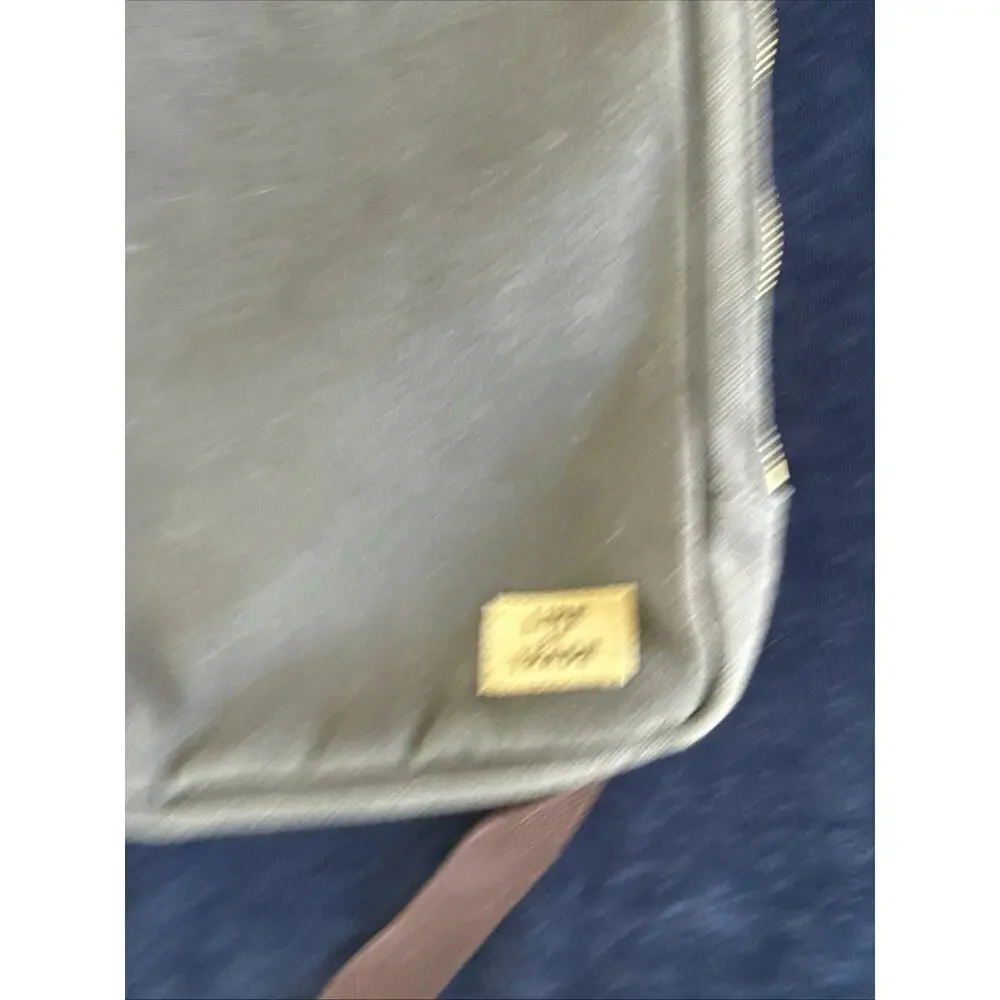 Line Of Trade Gray Canvas Laptop Bag w/ Leather Double Handles & shoulder strap